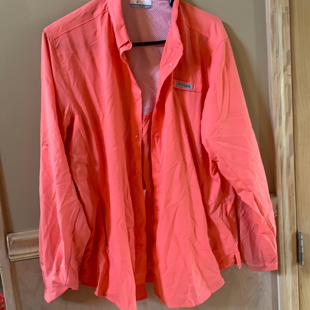 Columbia PFG Coral Women Fishing Shirt XL Zipper Pockets